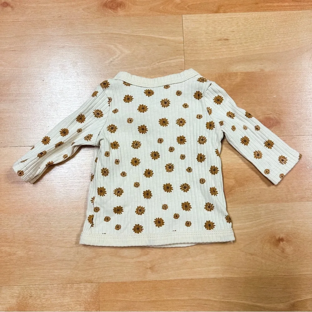 DreamGro 3-Piece Boho Floral Outfit & Plush Baby Girl 0-3M